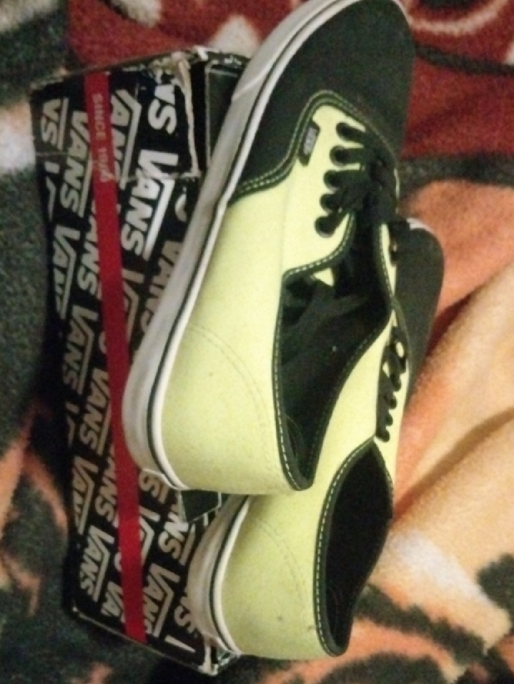 Vans Two-Tone Black and Yellow Low-Top Sneakers.Unisex. New In Orig Box.Rare